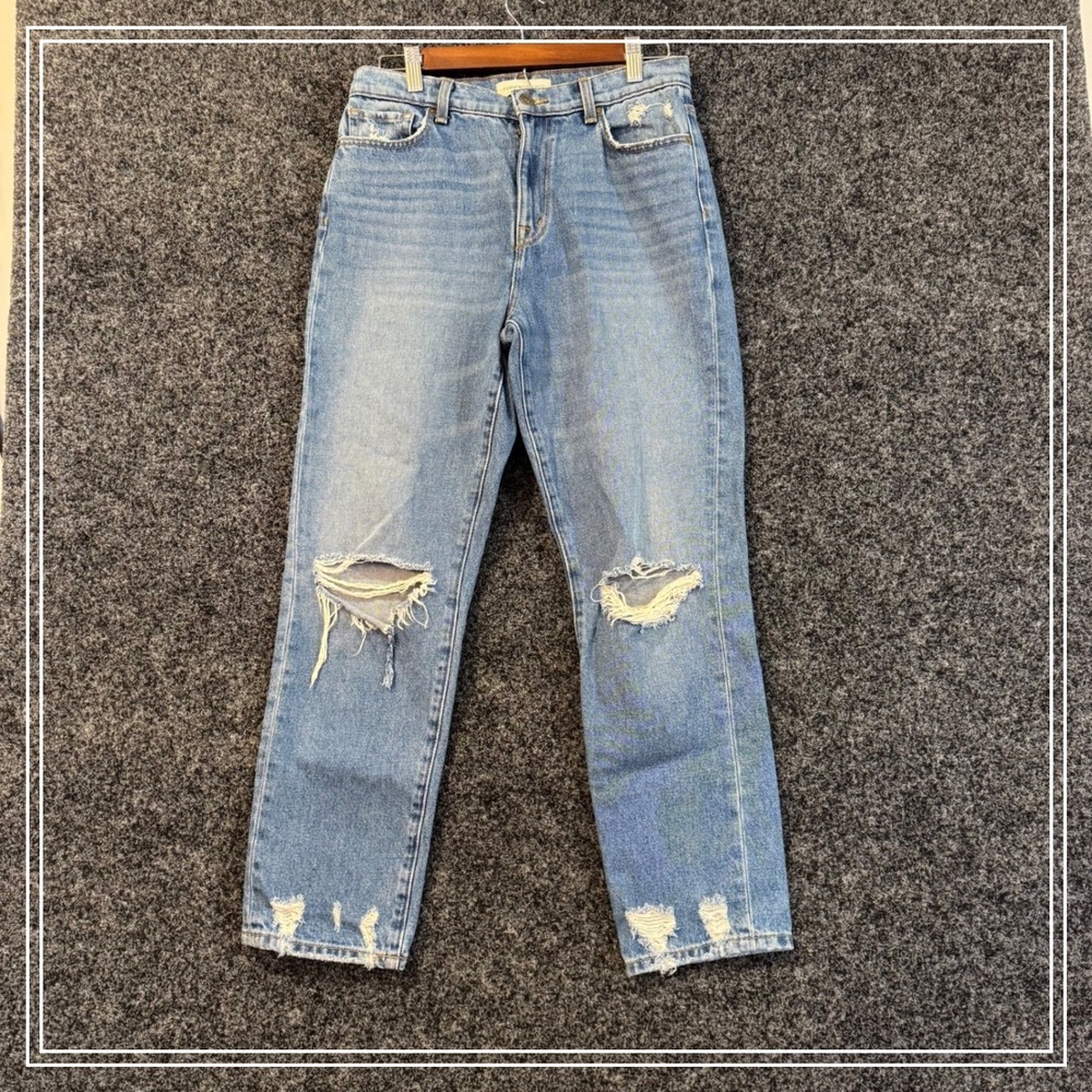 Current/Elliott The Stiletto Jeans Womens‎ Size 27 Blue Distressed High Rise
